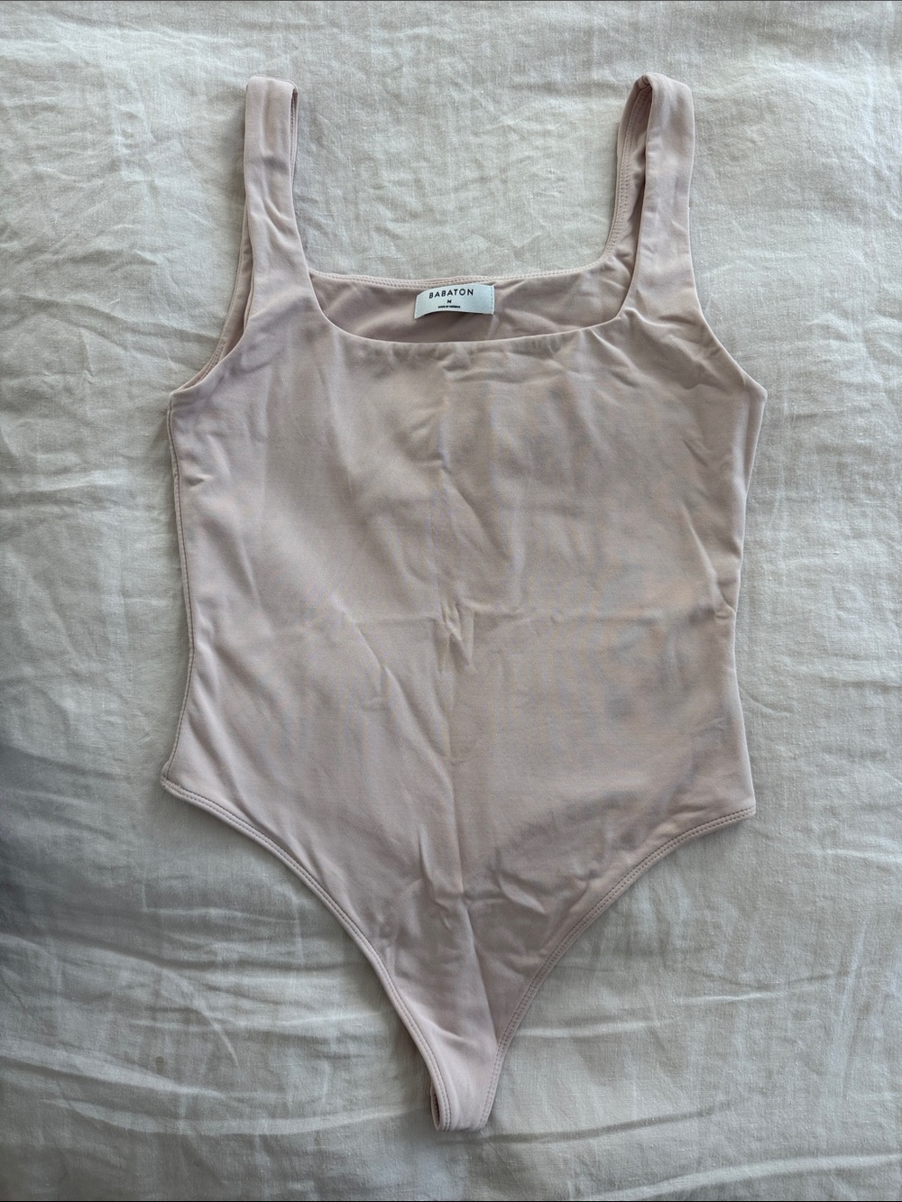 Babaton Light Nude Scoop Neck Tank Bodysuit